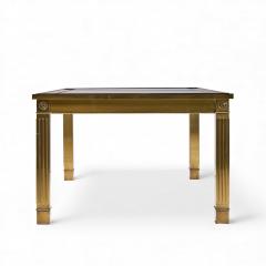  Mastercraft Mastercraft Mid Century Brass Expanding Dining Table with 1 Leaf - 4423969