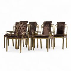  Mastercraft Mastercraft Mid Century Brass Greek Key Dining Chairs Set of 8 - 4318360