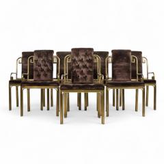  Mastercraft Mastercraft Mid Century Brass Greek Key Dining Chairs Set of 8 - 4318363