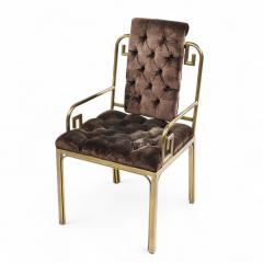  Mastercraft Mastercraft Mid Century Brass Greek Key Dining Chairs Set of 8 - 4318367