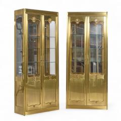  Mastercraft Mastercraft Mid Century Brass Vitrines Cabinet Pair - 4310325