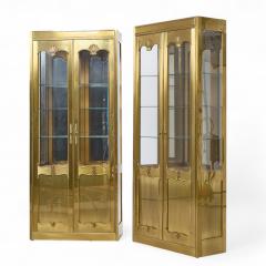  Mastercraft Mastercraft Mid Century Brass Vitrines Cabinet Pair - 4310326