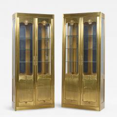  Mastercraft Mastercraft Mid Century Brass Vitrines Cabinet Pair - 4311072