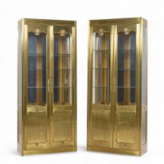 Mastercraft Mastercraft Mid Century Brass Vitrines Cabinet Pair - 4361289
