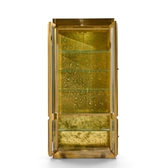  Mastercraft Mastercraft Mid Century Brass Vitrines Cabinet Pair - 4742568