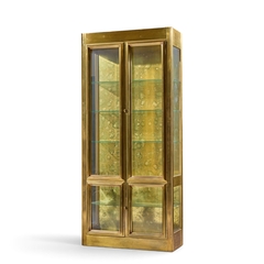  Mastercraft Mastercraft Mid Century Brass Vitrines Cabinet Pair - 4742569