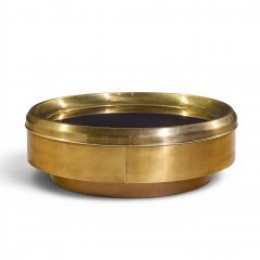  Mastercraft Mastercraft Mid Century Brass and Mirrored Round Coffee Table - 4595270
