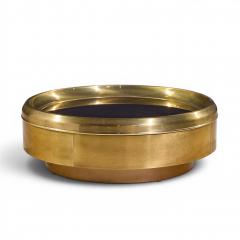  Mastercraft Mastercraft Mid Century Brass and Mirrored Round Coffee Table - 4595271