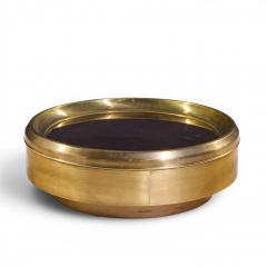  Mastercraft Mastercraft Mid Century Brass and Mirrored Round Coffee Table - 4595272
