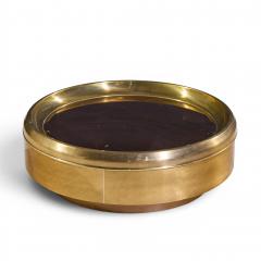  Mastercraft Mastercraft Mid Century Brass and Mirrored Round Coffee Table - 4595275