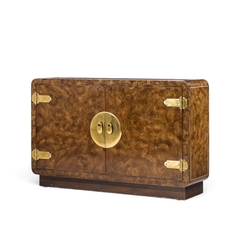  Mastercraft Mastercraft Mid Century Burlwood and Brass Credenza - 4734598