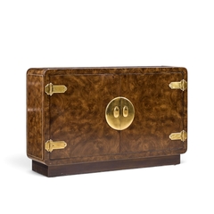  Mastercraft Mastercraft Mid Century Burlwood and Brass Credenza - 4734946