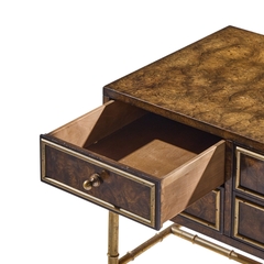  Mastercraft Mastercraft Mid Century Burlwood and Brass Nightstands Pair - 4745109