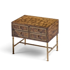  Mastercraft Mastercraft Mid Century Burlwood and Brass Nightstands Pair - 4745112