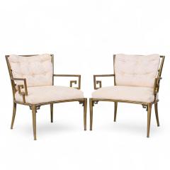  Mastercraft Mastercraft Mid Century Greek Key Lounge Chairs Pair - 4221755