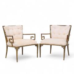  Mastercraft Mastercraft Mid Century Greek Key Lounge Chairs Pair - 4221935