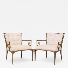  Mastercraft Mastercraft Mid Century Greek Key Lounge Chairs Pair - 4225655