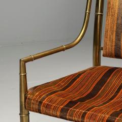  Mastercraft Mastercraft Mid Century Modern Occasional Desk Chair Brass Fabric 1950s - 3937125