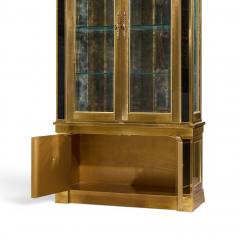  Mastercraft Mastercraft Neoclassical Brass and Glass Vitrine Cabinet - 4584626