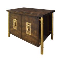  Mastercraft Mastercraft Pair Of Luxurious Bedside Tables In Carpathian Elm And Brass 1960s - 1301905