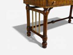  Mastercraft Mastercraft Style Hollywood Regency Writing Desk Burl Brass USA 1960s - 4476340