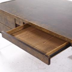  Mastercraft Mastercraft Style Mid Century Burlwood and Brass Executive Desk - 4496550