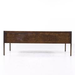  Mastercraft Mastercraft Style Mid Century Burlwood and Brass Executive Desk - 4496551