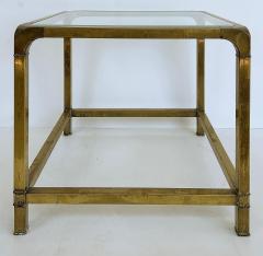  Mastercraft Mastercraft Two Tiered Brass and Glass Side Table Beveled Top - 4353046