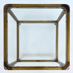  Mastercraft Mastercraft Two Tiered Brass and Glass Side Table Beveled Top - 4353056