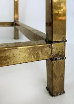  Mastercraft Mastercraft Two Tiered Brass and Glass Side Table Beveled Top - 4353058