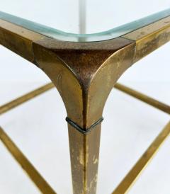  Mastercraft Mastercraft Two Tiered Brass and Glass Side Table Beveled Top - 4353060