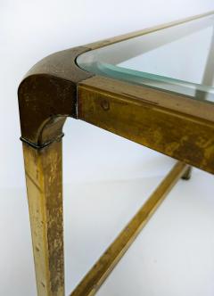  Mastercraft Mastercraft Two Tiered Brass and Glass Side Table Beveled Top - 4353061