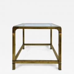  Mastercraft Mastercraft Two Tiered Brass and Glass Side Table Beveled Top - 4355088