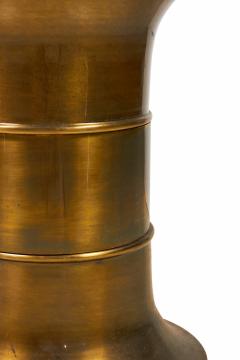  Mastercraft Mastercraft William Doezema American Brass Drum Style Pedestal Side Table - 3209959