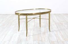  Mastercraft Mid Century Modern Faux Bamboo Brass Glass Side Table - 2250336