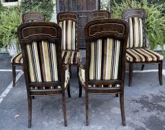  Mastercraft Mid Century Modern Mastercraft Carpathian Elm and Brass Inlaid Dining Chairs - 2754290