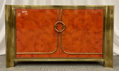  Mastercraft Mid Century Modern Small Cabinet by Mastercraft Lacquer Brass American 1980s - 2485831