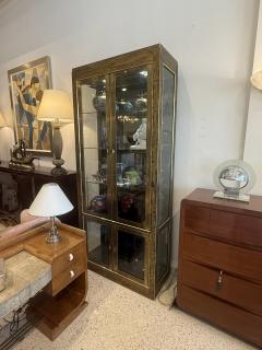  Mastercraft Pair of Acid Etched Brass Illuminated Etageres by Bernhard Rohne for Mastercraft - 4645314
