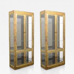  Mastercraft Pair of Acid Etched Brass Illuminated Etageres by Bernhard Rohne for Mastercraft - 4648229