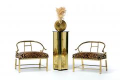  Mastercraft Pair of Brass Hollywood Regency Chairs in Leopard Velvet by Mastercraft C 1960s - 4472998