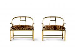  Mastercraft Pair of Brass Hollywood Regency Chairs in Leopard Velvet by Mastercraft C 1960s - 4473000