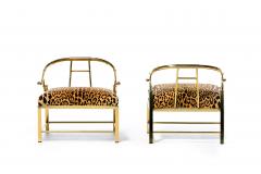  Mastercraft Pair of Brass Hollywood Regency Chairs in Leopard Velvet by Mastercraft C 1960s - 4473001