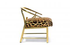  Mastercraft Pair of Brass Hollywood Regency Chairs in Leopard Velvet by Mastercraft C 1960s - 4473003