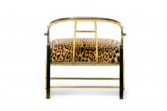 Mastercraft Pair of Brass Hollywood Regency Chairs in Leopard Velvet by Mastercraft C 1960s - 4473006