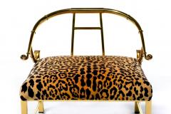  Mastercraft Pair of Brass Hollywood Regency Chairs in Leopard Velvet by Mastercraft C 1960s - 4473008