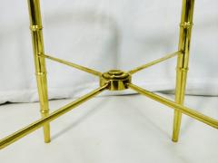  Mastercraft Pair of Faux Bamboo Brass Glass Oval Side Tables in the style of Mastercraft - 3990010