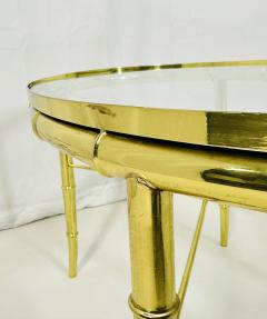  Mastercraft Pair of Faux Bamboo Brass Glass Oval Side Tables in the style of Mastercraft - 3990012