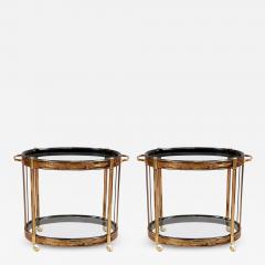 Mastercraft Pair of Mid Century Modern Mastercraft Bar Cart or Serving Wagons - 2988333