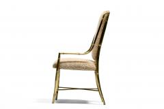  Mastercraft Set of 12 Mastercraft Brass Imperial Dining Chairs in New Ivory Camel Boucl  - 4522813