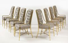  Mastercraft Set of 8 Brass Imperial Dining Chairs By Weiman Warren Llyod for Mastercraft - 4227622